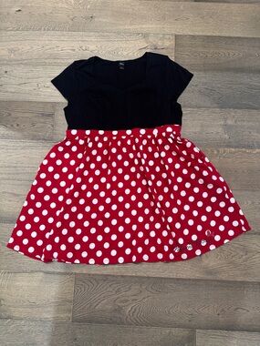 Disney Minnie Mouse Plus Size 3X Polka Dot Red & Black Skater Dress